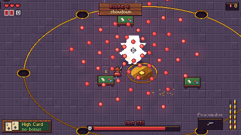 Old Six spins his chambers into a six-armed spiral.
